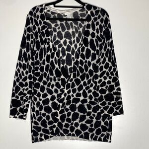 Chico’s Linen Blend Animal Print Summer Cardigan Women's Size Medium (Chico’s 1)